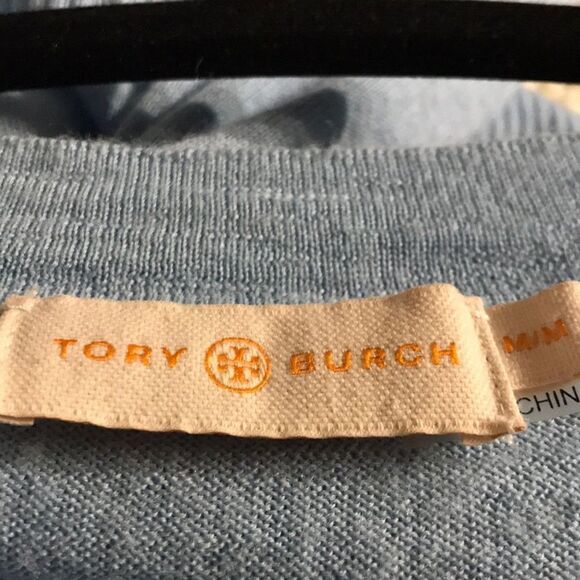 Tory Burch Simone Goblin Blue Wool Long Cardigan Medium - Picture 3 of 14